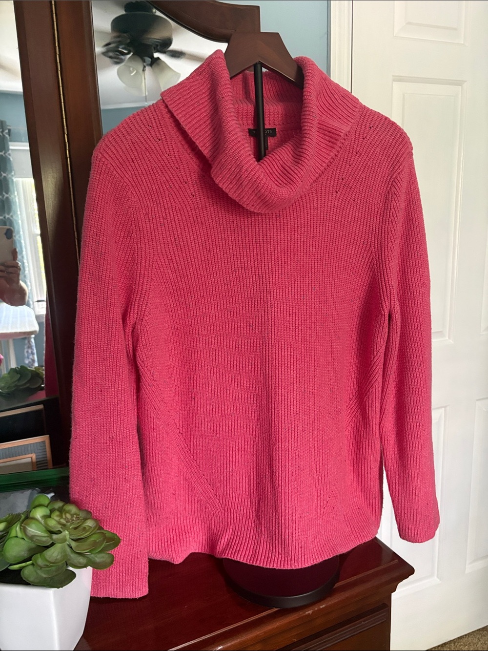 Talbots Hot Pink Cowl Neck Sweater